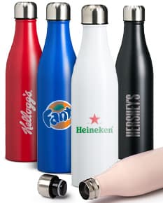 Garrafa Térmica Inox 800ml em fundo branco.