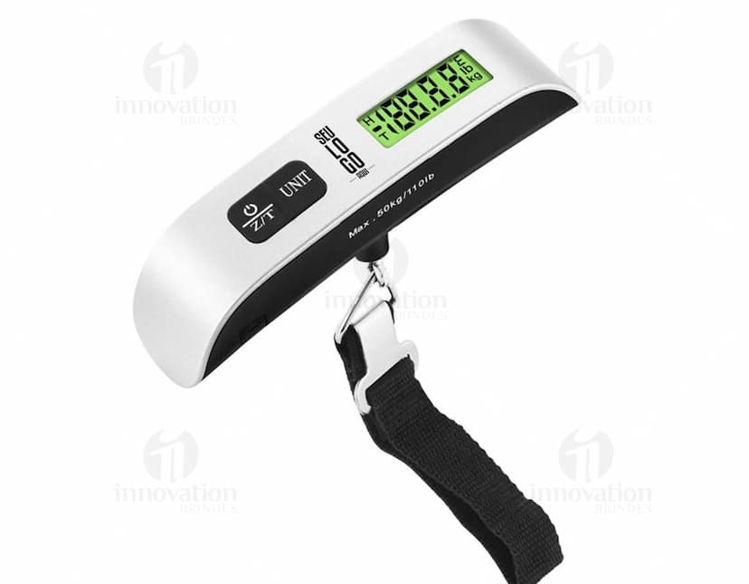 Balança Digital Portátil de Mão, com display de fácil leitura e design compacto.