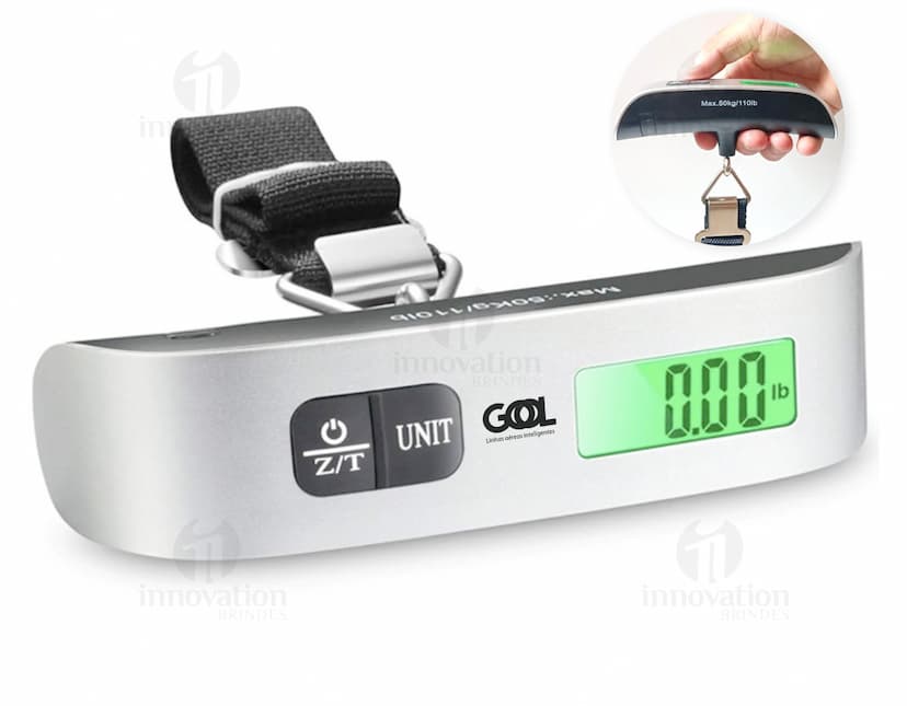 Balança Digital Portátil de Mão, com display de fácil leitura e design compacto.