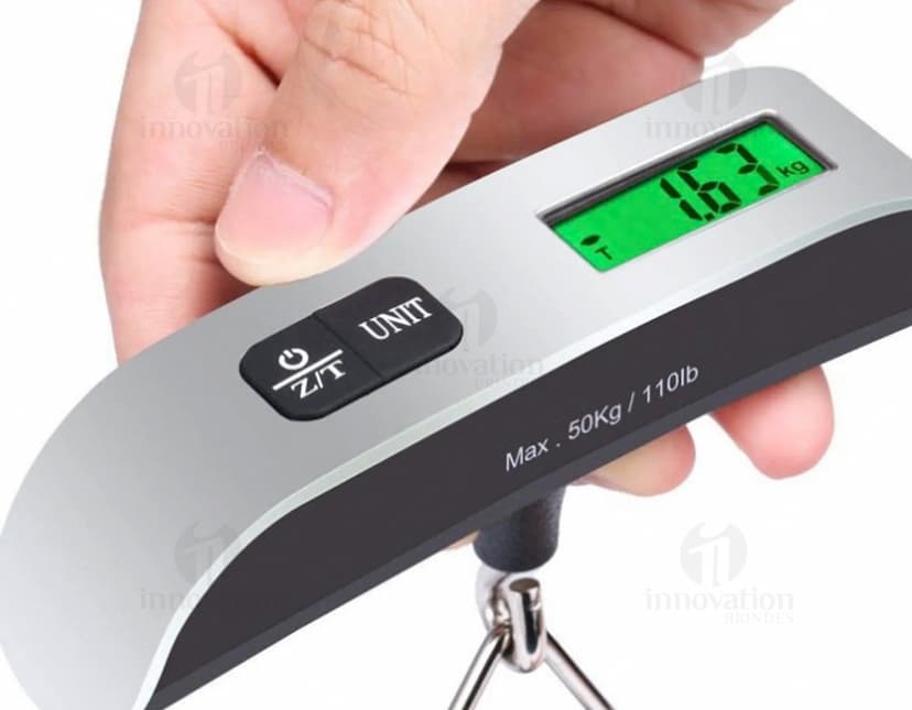Balança Digital Portátil de Mão, com display de fácil leitura e design compacto.