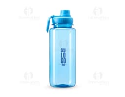 Transparent 1 Liter Plastic Squeeze with screw-on lid and carrying handle.
