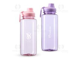 Transparent 1 Liter Plastic Squeeze with screw-on lid and carrying handle.