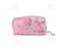 Kit Viagem 10 Peças composto por necessaire, porta-passaporte, etiquetas de bagagem, escova de dentes, adaptador de tomada