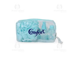 Kit Viagem 10 Peças composto por necessaire, porta-passaporte, etiquetas de bagagem, escova de dentes, adaptador de tomada