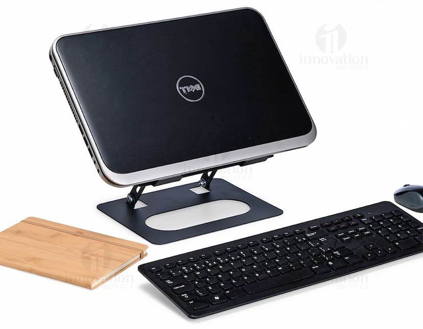 Suporte metálico para celular com rotação de 360º.