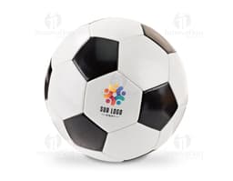 Bola de futebol em PVC branca e preta.
