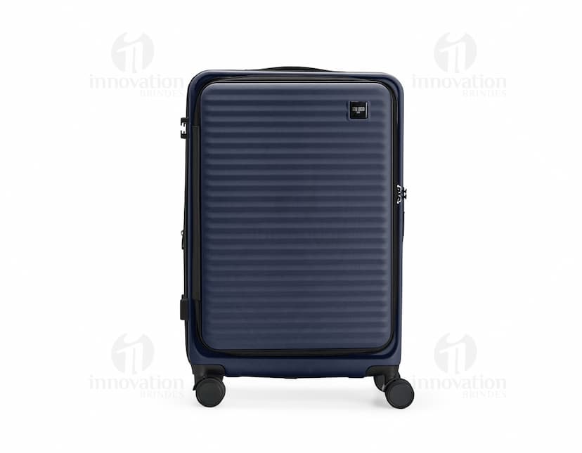 Mala de viagem de 49 litros feita de material resistente ABS.