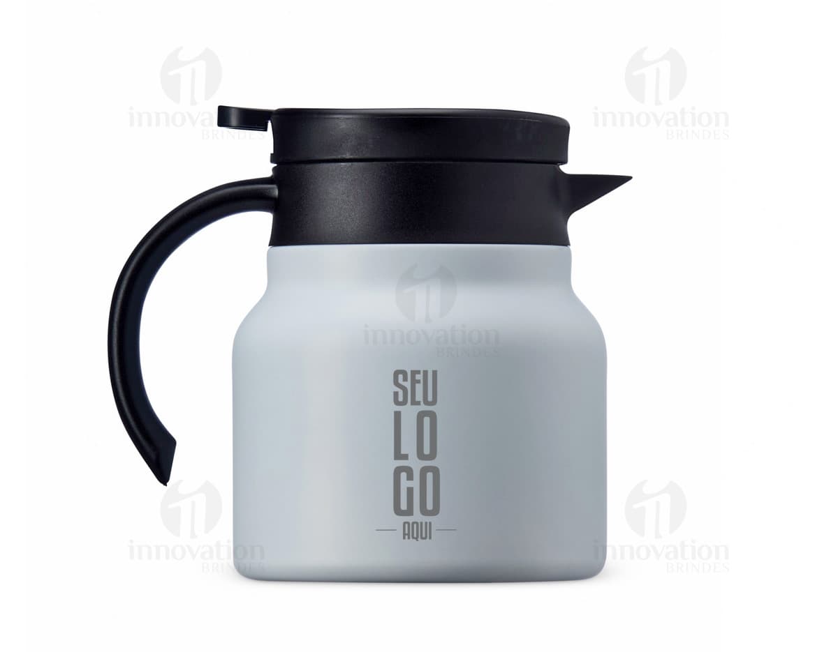 Chaleira TermoLED 750 em aço inoxidável com design moderno e LED indicador de temperatura integrado.