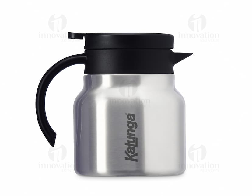 Chaleira TermoLED 750 em aço inoxidável com design moderno e LED indicador de temperatura integrado.