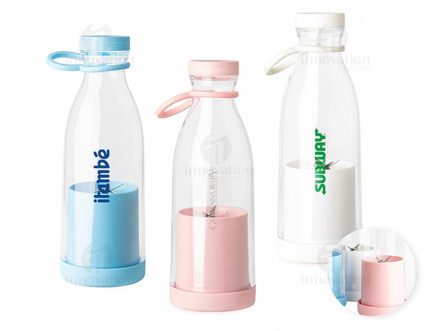 Garrafa com misturador de 380ml na cor verde.