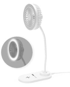 Ventilador com Led e Carregador por Indução.