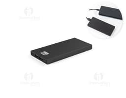 Bateria portátil de alumínio, com design moderno e compacto. Perfeita para o uso de dispositivos eletrônicos em qualquer