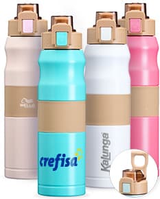 Bottle de plastico amarelo com capacidade de 550ml para Squeeze Térmica, com tampa e design clean.