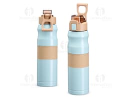Bottle de plastico amarelo com capacidade de 550ml para Squeeze Térmica, com tampa e design clean.