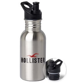 Squeeze Inox 550ml transparente e de metal, com tampa e corpo de aço inoxidável. Ideal para armazenar líquidos, como água, sucos ou chás, mantendo a bebida fresca e saudável.