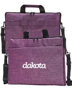 Pasta para notebook de 15,6 polegadas feita de poliéster preto, com alças de couro, fecho de zíper, elegante e moderna. Ideal para viagens de negócios e armazenamento seguro de equipamentos.