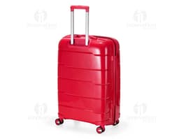 Breve descrição da imagem: Conjunto de malas de viagem 95 litros em 3D, com design moderno e vibrante. As malas são de metal
