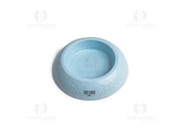 Uma pilha de Tigelas Pet de Fibra de Arroz 400ml, em tons de rosa, preto, marrom e cinza, com textura suave e brilhante. As