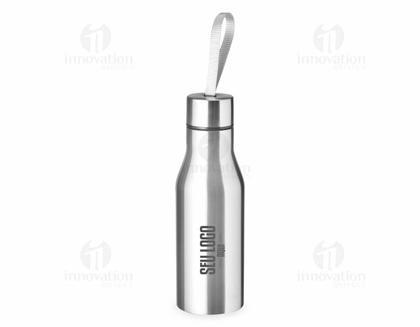 Garrafa de Inox de 500ml transparente, vazia e com tampa. Ideal para armazenar líquidos, como água, sucos ou bebidas alcoólicas. Design elegante e prático, perfeito para festas, celebrações ou uso diário.