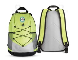 Mochila de poliéster 600D preta, moderna e espaçosa, com alça ajustável, zíper, compartimentos internos e externos, ideal