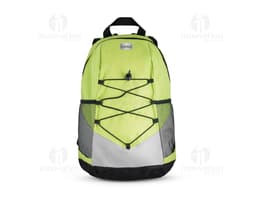 Mochila de poliéster 600D preta, moderna e espaçosa, com alça ajustável, zíper, compartimentos internos e externos, ideal
