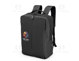 Mochila de poliéster preta de 21 litros, moderna e elegante, ideal para viagens de negócios, com alça de couro, fecho de
