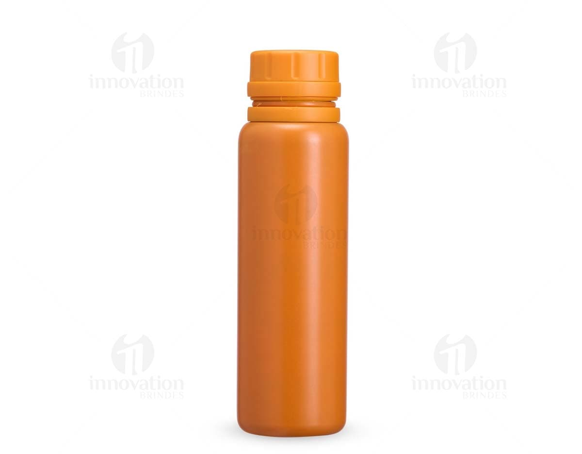 Garrafa Térmica de 800ml em aço inoxidável, com tampa de rosca e alça ergonômica. Cor cinza metálico.