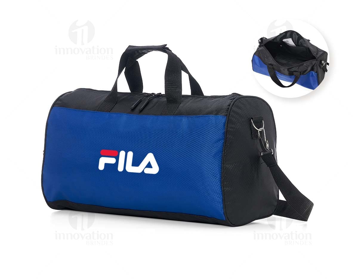 Bolsa Poliéster 26 Litros com alças e bolsos frontais em cor preta.