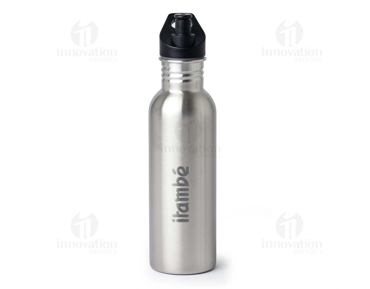 Squeeze Inox 700ml em fundo branco, com tampa de rosca e design elegante.