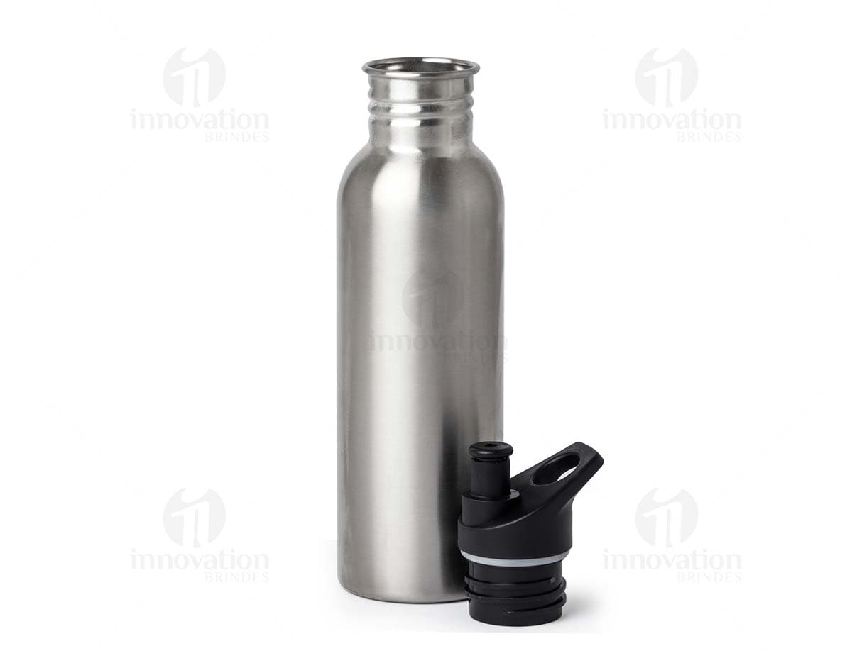 Squeeze Inox 700ml em fundo branco, com tampa de rosca e design elegante.