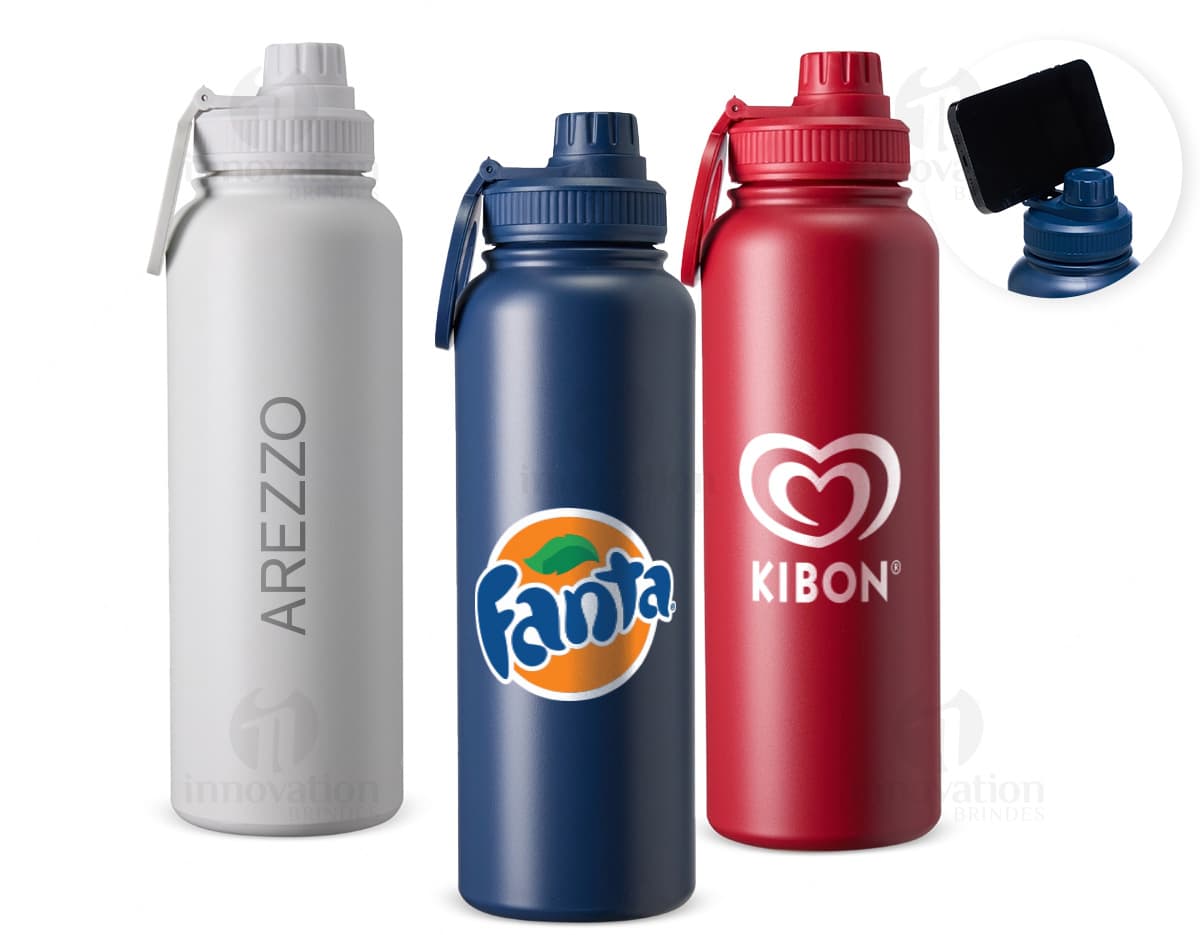Garrafa Térmica Inox 1,2L - Uma garrafa térmica em aço inoxidável com capacidade para 1,2 litros.
