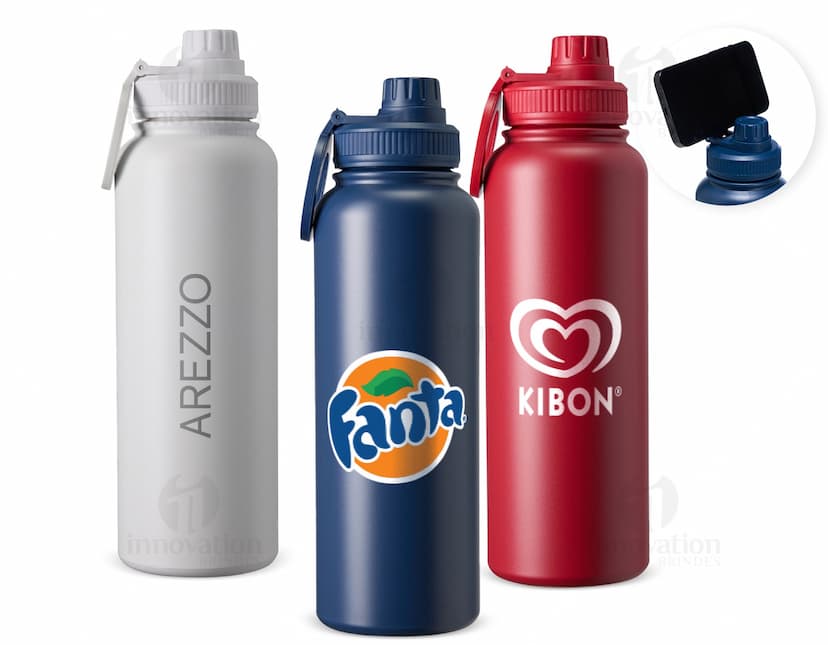 Garrafa Térmica Inox 1,2L - Uma garrafa térmica em aço inoxidável com capacidade para 1,2 litros.