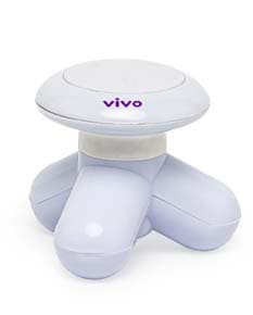 Mini Massageador Corporal portátil na cor rosa, com design ergonômico e pequeno tamanho para facilitar o uso em diversas regiões do corpo.
