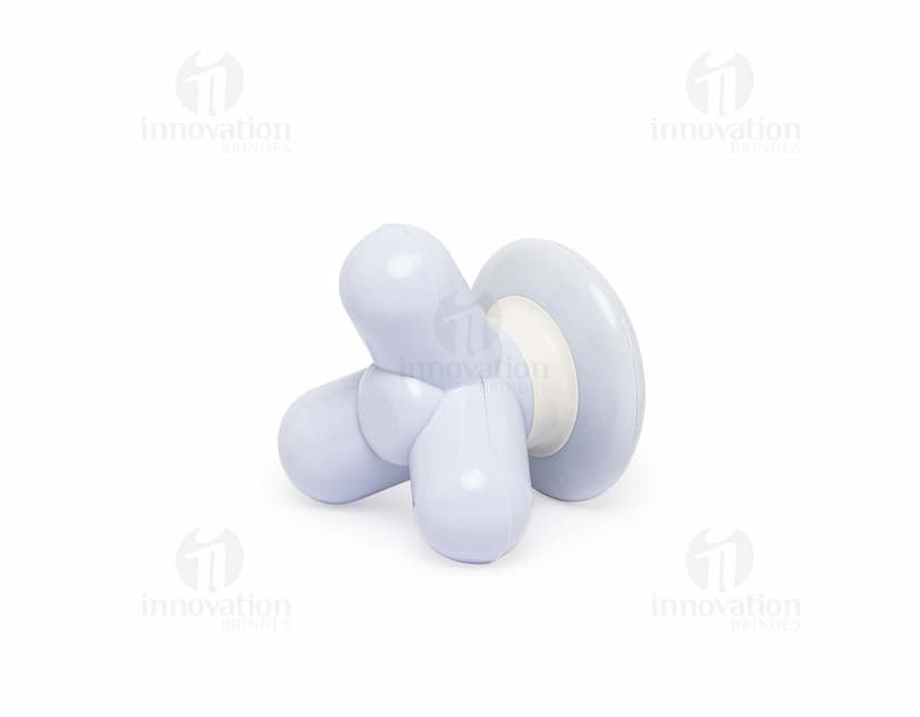 Mini Massageador Corporal portátil na cor rosa, com design ergonômico e pequeno tamanho para facilitar o uso em diversas regiões do corpo.