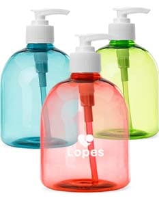 Frasco plástico transparente de 480ml.