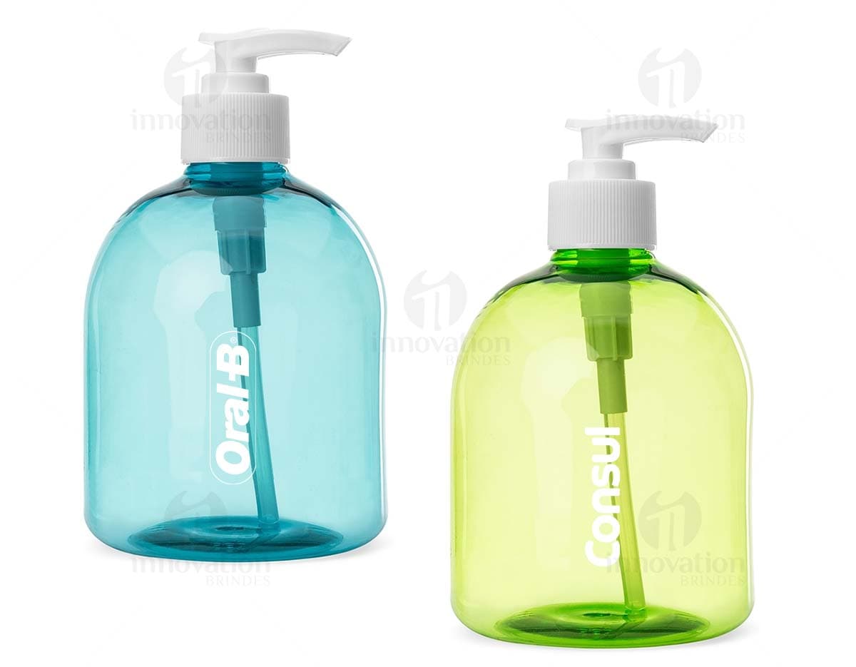 Frasco plástico transparente de 480ml.