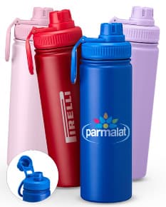 Garrafa Inox 750ml em fundo branco.