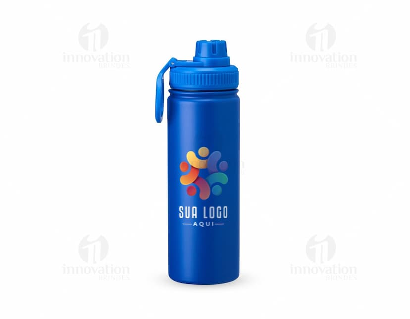 Garrafa Inox 750ml em fundo branco.