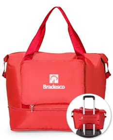Bolsa expansível e dobrável de 25 litros.