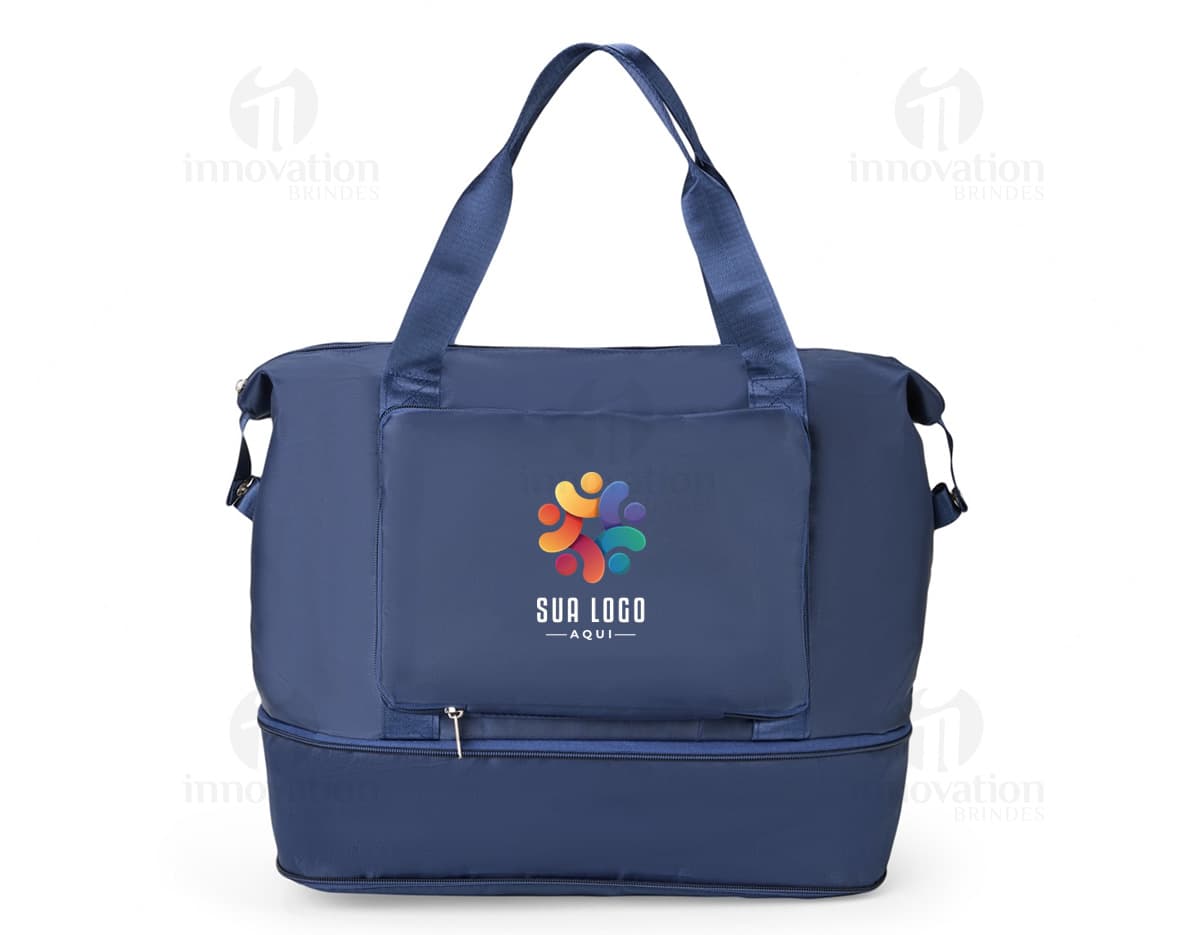 Bolsa expansível e dobrável de 25 litros.