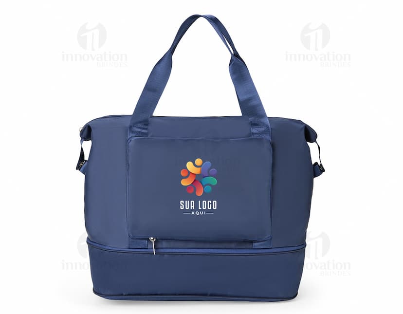 Bolsa expansível e dobrável de 25 litros.
