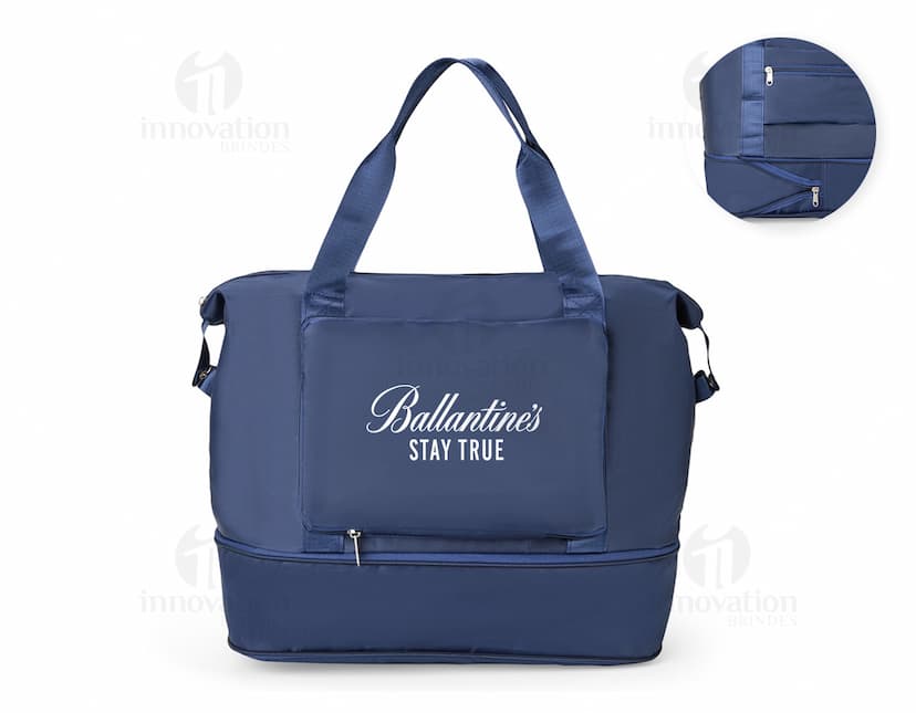 Bolsa expansível e dobrável de 25 litros.