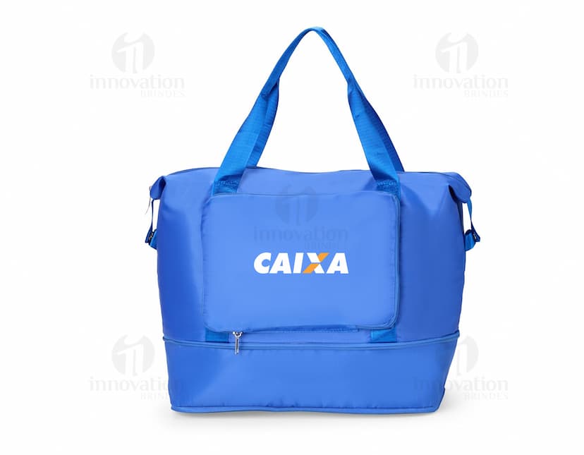 Bolsa expansível e dobrável de 25 litros.