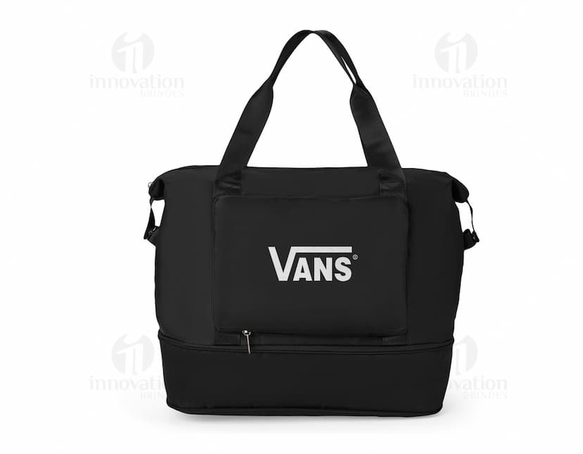 Bolsa expansível e dobrável de 25 litros.