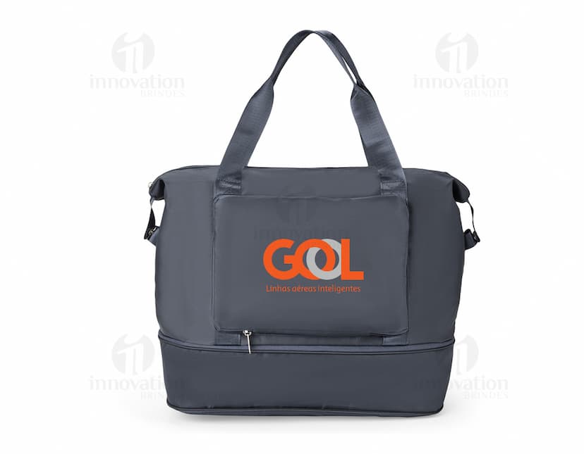 Bolsa expansível e dobrável de 25 litros.