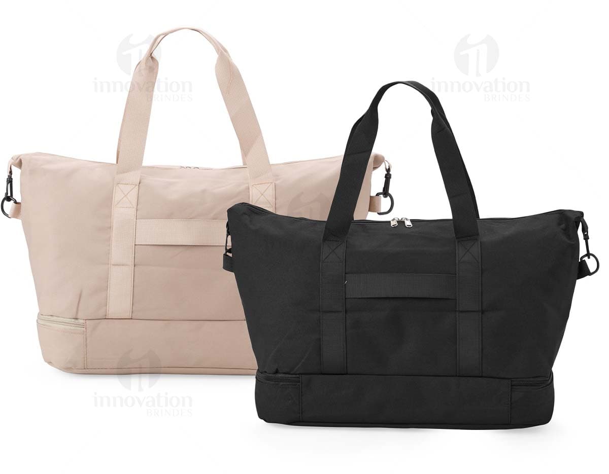 Bolsa Oxford 19 litros em cor azul, com alças de ombro e bolsos externos.