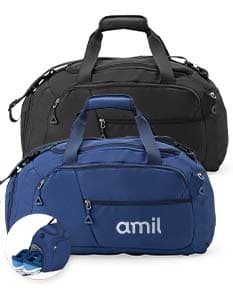 Bolsa Esportiva Oxford 28 Litros na cor preta, com alças ajustáveis, feita em material resistente e com zíperes reforçados.