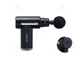 Massageador Portátil na cor branca, com design elegante e botões de controle na parte superior.