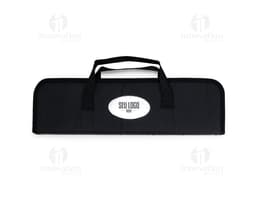 BBQ Set 5 Pieces - Set including knife, fork, tongs, spatula, and brush for BBQ on a wooden background.