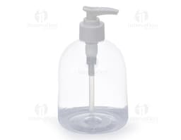 500ml transparent plastic bottle with a white screw cap.
